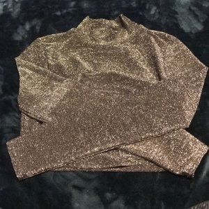 Silver Forever21 long sleeve crop top